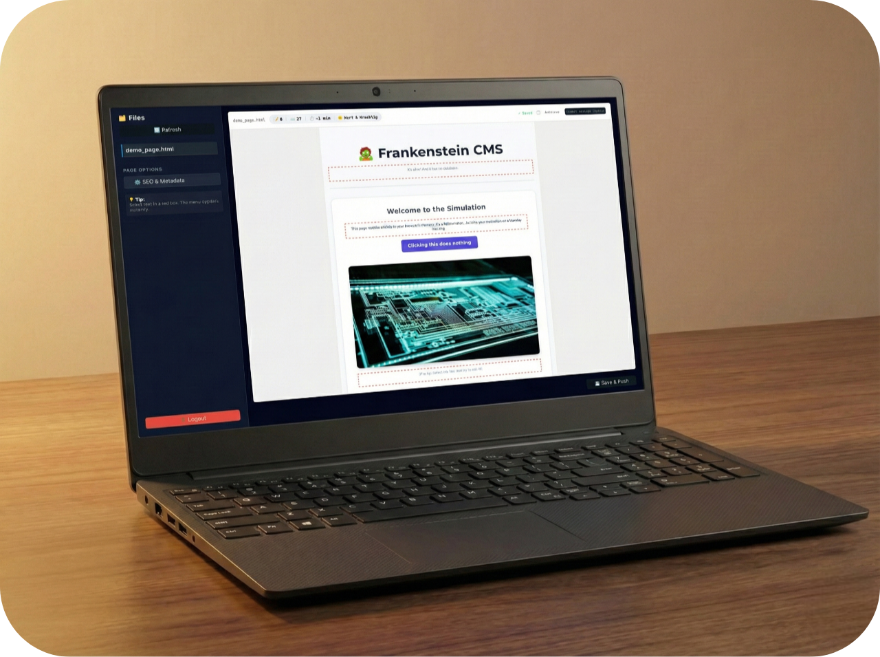 Frankenstein Editor Interface